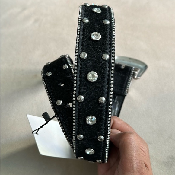 ZARA Limited Edition Rhinestone Leather Belt - Picture 10 of 14